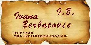 Ivana Berbatović vizit kartica